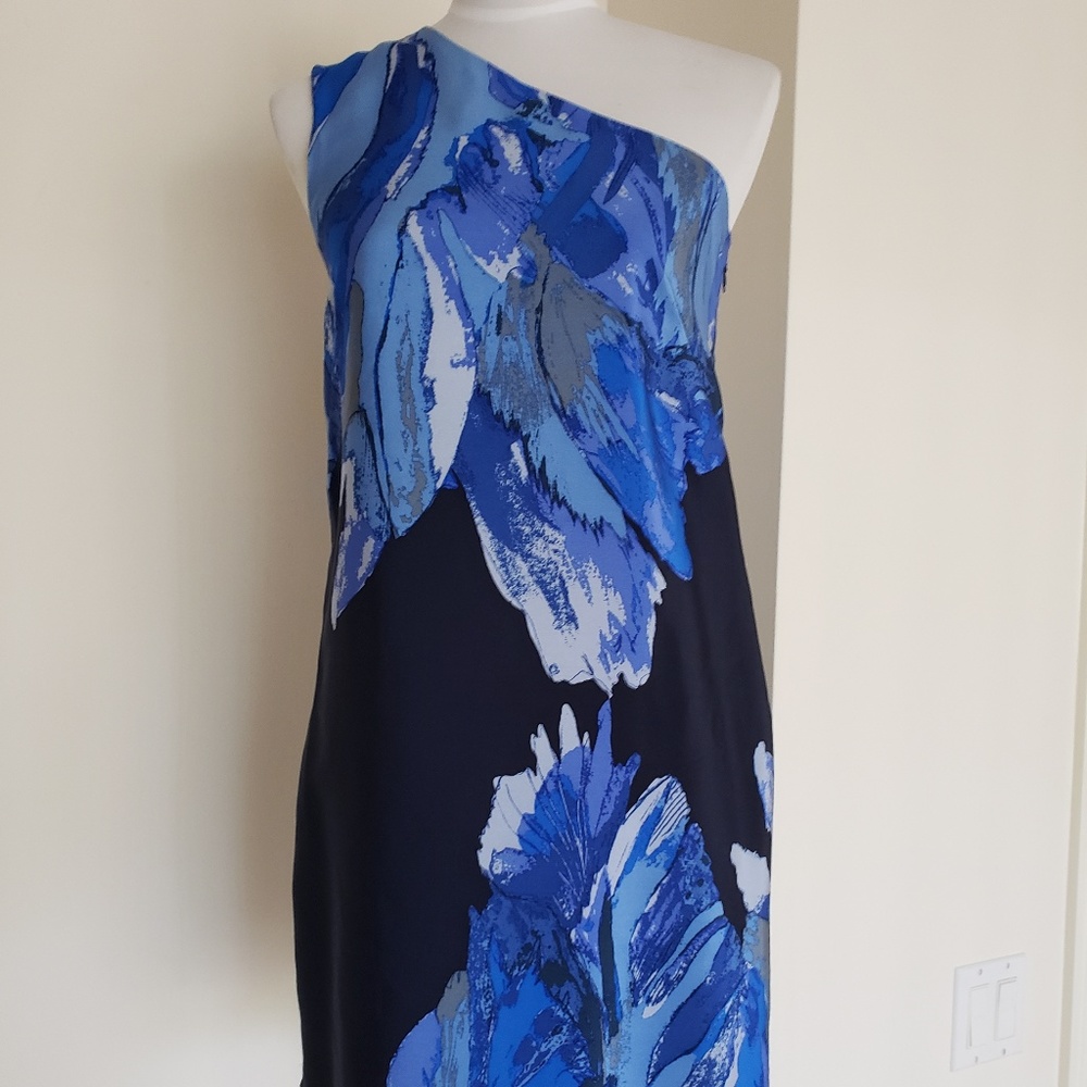 BEAUTIFUL NAVY TIBI ONE SHOULDER DRESS SIZE 2